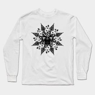 Fall, creepy cute Ver 2 - Black and White - Sunweaver Long Sleeve T-Shirt